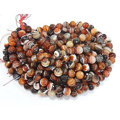 Natural Agate Miracle Agate Beads Strands, Faceted, Round, Dyed & Heated, 8mm
