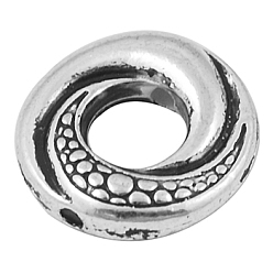 Antique Silver Tibetan Style Alloy Beads, Donut, Antique Silver, Lead Free & Cadmium Free, 15x4mm, Hole: 1mm