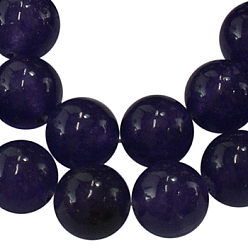 Amethyst Natural Gemstone Amethyst Round Beads, Deyed, 8mm, Hole: 1mm, about 46~48pcs/strand, 16 inch