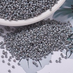 (DB0882) Матовый Непрозрачный Серый AB Бусины miyuki delica, цилиндр, японский бисер, 11/0, (дБ 0882) матовый серый непрозрачный ab, 1.3x1.6 мм, отверстия: 0.8 мм, около 10000 шт / мешок, 50 г / мешок