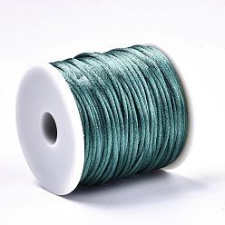 Dark Sea Green Nylon Thread, Rattail Satin Cord, Dark Sea Green, 1.5mm, about 49.21 yards(45m)/roll