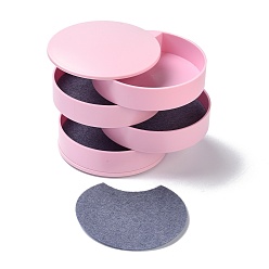 Pink 4-Layer Rotating Travel Jewelry Tray Case, Jewelry Organizer with Felt Cloth, for Bracelets Rings Bracelets, Pink, 10.05x10.4cm, Inner Size: 96x79mm