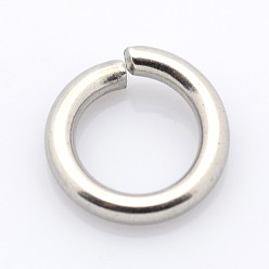 Stainless Steel Color 304 Stainless Steel Open Jump Rings, Stainless Steel Color, 7x1.3mm, Inner Diameter: 4.4mm