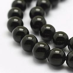 Cristal de Quartz Naturelles quartz noir brins de perles, ronde, 8.5mm, Trou: 1mm, Environ 48 pcs/chapelet, 15.5 pouce (39.5 cm)