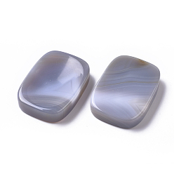 Natural Agate Natural Agate Massager, Worry Stone for Anxiety Therapy, Rectangle, 41x30x8mm