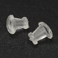 Прозрачный Пластиковые гайки для ушей, спинки для серьги, прозрачные, 5x5 мм, отверстия: 0.5 мм, около 9000 шт / мешок
