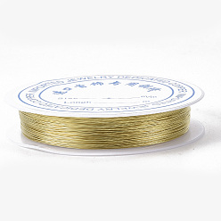 Gold Round Copper Jewelry Wire, Gold, 22 Gauge, 0.6mm, about 22.96 Feet(7m)/roll, 10 rolls/group
