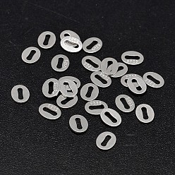 Silver Oval 925 Sterling Silver Chain Tabs, Chain Extender Connectors, Silver, 5x4x1mm, Hole: 1x3mm, about 322pcs/20g