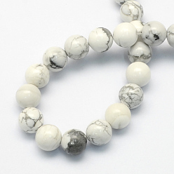 Howlite Natural Howlite Round Beads Strands, 8.5mm, Hole: 1.2mm, about 47pcs/strand, 15.5 inch
