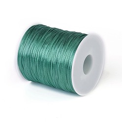 Turquoise Fil de nylon, corde de satin de rattail, turquoise, 2 mm, environ 70 m/rouleau
