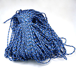 Blue 7 Inner Cores Polyester & Spandex Cord Ropes, for Rope Bracelets Making, Blue, 4mm, about 109.36 yards(100m)/bundle, 420~500g/bundle