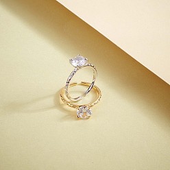 Золотой 925 открытое кольцо-манжета из стерлингового серебра, тонкое кольцо в форме ромба из прозрачного кубического циркония для женщин, золотые, размер США 5 1/4 (15.9 мм)
