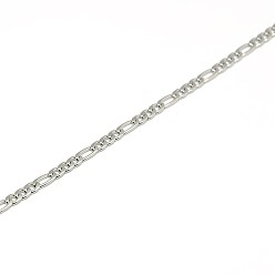 Stainless Steel Color 304 Stainless Steel Figaro Chain Necklace Making, Stainless Steel Color, 17.91 inch(45.5cm), 3mm