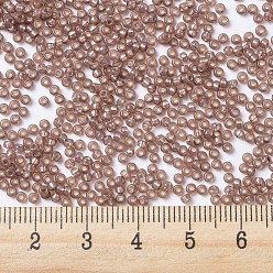 (RR641) Dyed Rose Bronze Silverlined Alabaster Perles rocailles miyuki rondes, perles de rocaille japonais, 11/0, (rr 641) albâtre teinté rose bronze argenté, 2x1.3mm, trou: 0.8 mm, environ 50000 pièces / livre