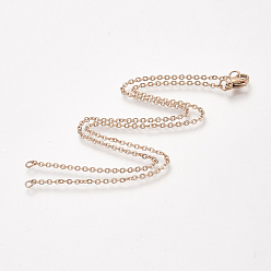 Rose Gold 304 Stainless Steel Cable Chain Necklace Making, with Lobster Claw Clasps, Rose Gold, 21.8 inch~22.1 inch(55.5~56.3cm), 1.5mm, Hole: 2.5mm