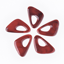 FireBrick Acrylic Pendants, Imitation Gemstone Style, Triangle, FireBrick, 44x27.5x3.5mm, Hole: 10x18mm, about 274pcs/500g