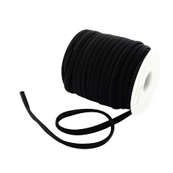 Черный Мягкий нейлоновый шнур, плоский, чёрные, 5x3 мм, около 21.87 ярдов (20 м) / рулон