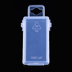 Clair Conteneur de stockage de billes de polypropylène (pp), mini boîtes de conteneurs de stockage, avec couvercle à charnière, rectangle, clair, 7x3.6x1.1 cm, taille intérieure: 6.5x3.3 cm