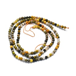 Bumblebee Jasper Natural Bumblebee Jasper Beads Strands, Faceted, Round, 4mm, Hole: 0.8mm, about 108pcs/strand, 15.16''~15.55''(38.5~39.5cm)
