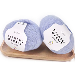 Slate Blue Acrylic Fiber Mohair Wool Knitting Yarn, for Baby Shawl Scarf Doll Crochet Supplies, Slate Blue, 0.9mm, about 284.34 Yards(260m)/Roll