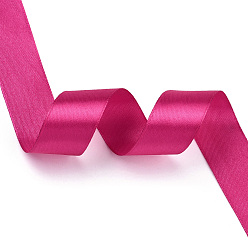 Hot Pink Single Face Satin Ribbon, Polyester Ribbon, Hot Pink, 1 inch(25mm) wide, 25yards/roll(22.86m/roll), 5rolls/group, 125yards/group(114.3m/group)