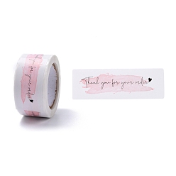 Rouge Lavande Étiquette cadeau autocollante en papier youstickers, rectangle merci autocollants étiquettes, pour les petites entreprises, blush lavande, 2.9x6x0.01 cm, 120pcs / roll