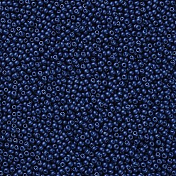 Royal Blue 11/0 Grade A Round Glass Seed Beads, Baking Paint, Royal Blue, 2.3x1.5mm, Hole: 1mm, about 48500pcs/pound