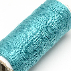 Dark Turquoise 402 Polyester Sewing Thread Cords for Cloth or DIY Craft, Dark Turquoise, 0.1mm, about 120m/roll, 10rolls/bag