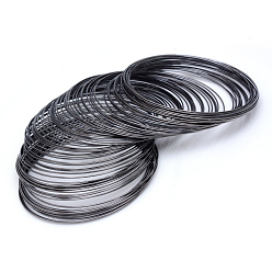 Gunmetal Steel Memory Wire, for Wrap Bracelets Making, Nickel Free, Gunmetal, 22 Gauge, 0.6mm, 60mm inner diameter, 1800 circles/1000g