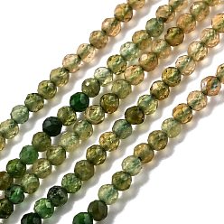 Tourmaline Natural Green Tourmaline Beads Strands, Gradient Color, Faceted, Round, 2mm, Hole: 0.5mm, about 170pcs/strand, 15.35 inch(39cm)