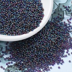 (RR333) Amethyst AB MIYUKI Round Rocailles Beads, Japanese Seed Beads, (RR333) Amethyst AB, 11/0, 2x1.3mm, Hole: 0.8mm, about 1100pcs/bottle, 10g/bottle
