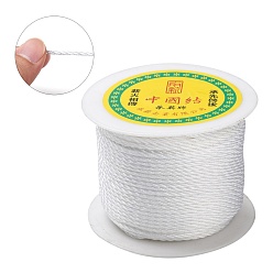 White Braided Nylon Thread, White, 2mm, about 54.68 yards(50m)/roll