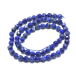 Lapis Lazuli Lapis-lazuli, brins de perles naturels , étoiles coupées perles rondes, facette, 5~6mm, Trou: 0.7mm, Environ 62~70 pcs/chapelet, 14.5 pouces ~ 15.7 pouces (37~40 cm)