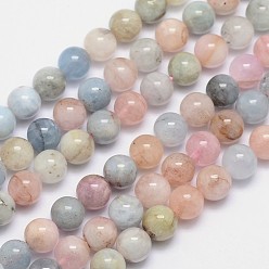 Morganite Natural Morganite Round Bead Strands, 8mm, Hole: 1mm, about 47pcs/strand, 15.5 inch