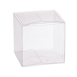 Clair Emballage en plastique transparent de cadeau de boîte de PVC, boîte pliante étanche, carrée, clair, 15.7x10x0.1 cm, boîte: 5x5x5 cm