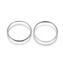 Stainless Steel Color 201 Stainless Steel Linking Rings, Ring, Stainless Steel Color, 20x0.5mm, Inner Diameter: 18mm