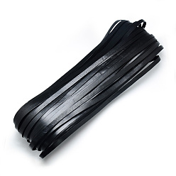 Black Cowhide Cord, Black, 10x2mm, about 100yard/bundle(300 feet/bundle)