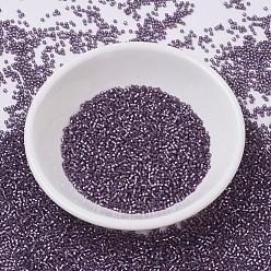 (DB0695) Transparent Silver-lined Frosted Violet MIYUKI Delica Beads, Cylinder, Japanese Seed Beads, 11/0, (DB0695) Transparent Silver-lined Frosted Violet, 1.3x1.6mm, Hole: 0.8mm, about 20000pcs/bag, 100g/bag