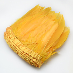 Orange Fashion Goose Feather Cloth Strand Costume Accessories, Orange, 100~180x38~62mm, about 2m/bag