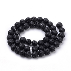 Lava Rock Natural Lava Rock Beads Strands, Dyed, Round, 16mm, Hole: 1mm, about 24pcs/strand, 15.7 inch