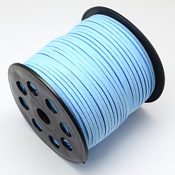 Light Sky Blue Faux Suede Cord, Faux Suede Lace, Light Sky Blue, 2.7x1.4mm, about 98.42 yards(90m)/roll