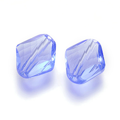 Cornflower Blue Imitation Austrian Crystal Beads, Grade AAA, Faceted, Rhombus, Cornflower Blue, 14~14.5x12x5~7mm, Hole: 0.9~1mm
