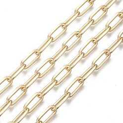 Light Gold Цепи из несваренного железа, тянутые удлиненные кабельные цепи, с катушкой, золотой свет, 13.7x5.6x1.5 мм, около 32.8 футов (10 м) / рулон