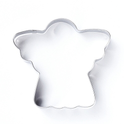 Stainless Steel Color Stainless Steel Cookie Cutters, Cookies Moulds, DIY Biscuit Baking Tool, Angel, Stainless Steel Color, 73x78x17.5mm