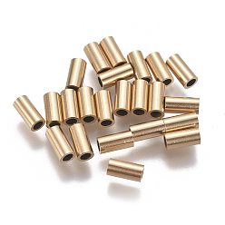 Doré  Placage ionique (ip) 304 perles de tube en acier inoxydable, or, 6x3mm, Trou: 2mm