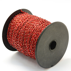 FireBrick Silver Lined Seed Beads Cords, with Polyester Cords, with Random Color Spools and Nylon Cords, FireBrick, 2mm, about 100yards/roll(300 feet/roll)