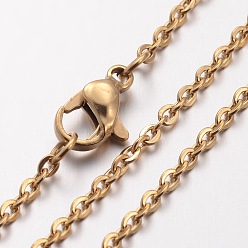 Golden Ion Plating(IP) 304 Stainless Steel Necklace, Cable Chains, with Lobster Clasps, Golden, 15.75 inch(400mm), 2mm