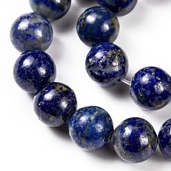 Lapis Lazuli Natural Lapis Lazuli Round Beads Strands, 10mm, Hole: 1mm, about 38pcs/strand, 15.5 inch