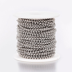 Stainless Steel Color 304 Stainless Steel Ball Chains, with Spool, Round, Stainless Steel Color, 3mm, about 65.61 Feet(20m)/roll