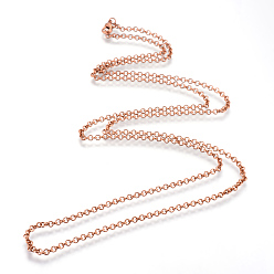 Cuivre Rouge Fabrication de collier de chaînes de rolo de fer, avec fermoirs mousquetons, soudé, cuivre rouge, 17.7 pouce (45 cm)